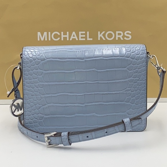 MICHAEL KORS MERCER SMALL CLUTCH XBODY PALE BLUE - Picture 13 of 16